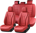 Coverado Car Seat Covers Full Set, Seat Covers for Cars, Front Seat Covers and Back Seat Cover Waterproof Leather Automotive Seat Cover, Universal Car Interior Protectors Cushion for Most Cars