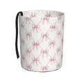 Pink Ribbon Bow Car Trash Can Leak-Proof Waterproof Hanging Trash Bin Collapsible Garbage Can for Car Accessories Travelling Camping