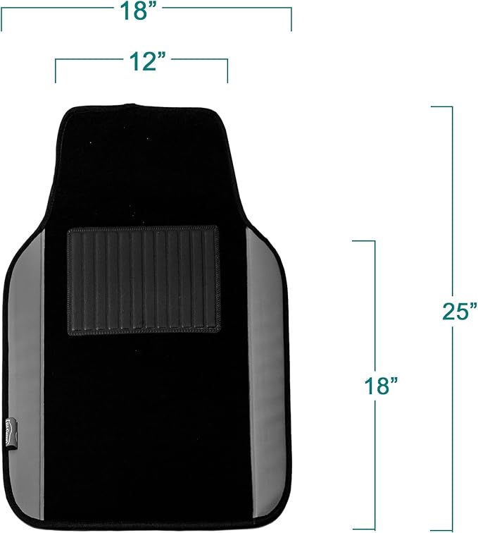 FH Group Car Floor Mats - Carpet for Cars, Universal Fit Automotive All Purpose Car Protector Mat for Most Sedan, SUV, Truck Floor Mats Black