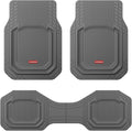 Coverado Heavy Duty Car Floor Mats, Deep Dish Car Mats Full Sets, Durable Waterproof Floor Mats, Trim to Fit Automotive Mats, Universal Car Accessories for Cars SUV Trucks Sedans Vans, Gray, 3pcs