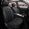 COVER EMPIRE Leather Seat Covers for Cars, 2Pcs Universal Front Automotive Seat Covers, Full Coverage Waterproof Car Seat Covers for Most Trucks, SUVs, Sedans, Luxury Breathable Auto Seat Cover, Black
