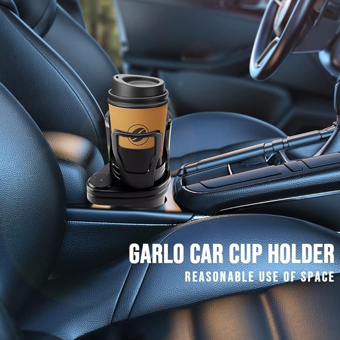 Soputry Car Cup Holder, Multifunctional, 360 Swivel Adjustable, Large, Carbon Black+Matte Black