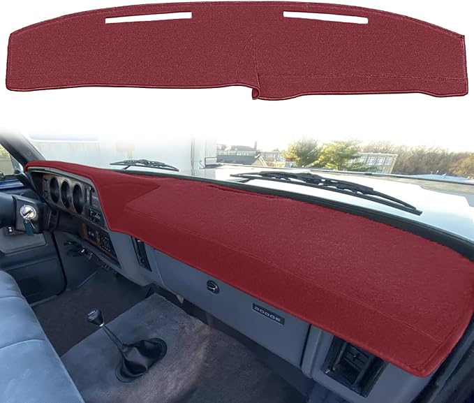 Yiz Dash Cover Mat Custom Fit for Dodge Ramcharger D/W Series Power Ram Wagon Pickup Truck/Plymouth Trailduster Trail Duster Dashboard Cover Pad Carpet (Maroon) J188