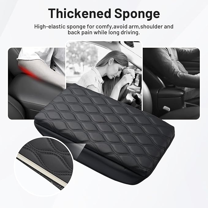 Autorder Center Console Cover for 2023-2025 2026 Honda Accord Accessories Armrest Cushion Cover Nappa Leather Middle Console Covers Accord Console Cushion Pad Anti-Scratch