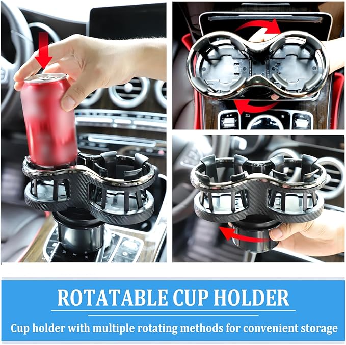 Adjustable Car Cup Holder Expander with Cup Diameter Less Than 2.55inches-fit cola Drink Cups Holder,2 in 1 cupholder for Coffee Cup Holder. (BJ-2390)