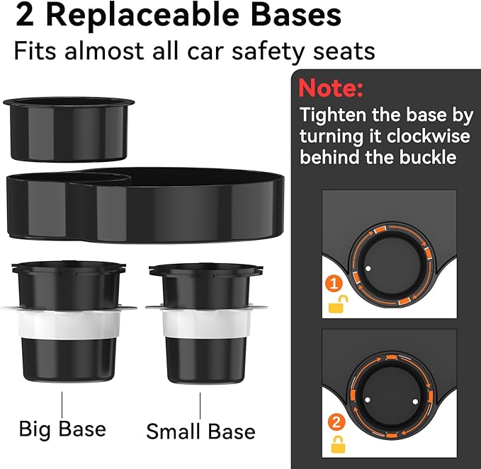 Kids Car Seat Tray, Travel Tray with Cup Holder for Toddler Baby, Kids Car Seat Food Snack Organizer for Road Trip, Stroller snack tray travel must haves - Black