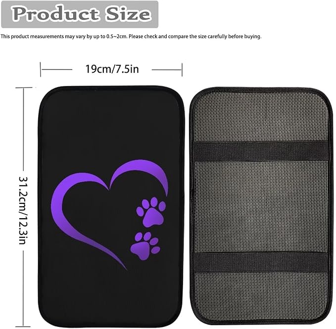 Biyejit Car Center Console Armrest Cushion Cover Pad Car Interior Decor Accessories Universal Fit for Sedan, Truck, SUV