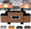 4-in-1 Car Backseat Organizer, Multifunctional Car Seat Back Storage Box with Cup Holder Headrest Hook, Universal Cars Organizer Back Seat for Hold Phone,Snacks, Drinks, Handbag (Brown)