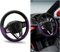 Car Steering Wheel Cover, Universal 15" Anti-Slip Auto Steering Wheel Protector for Men Women, Breathable Odor Free Leather Steering Wheel Car Accessories Fit Most Vehicles (Purple)