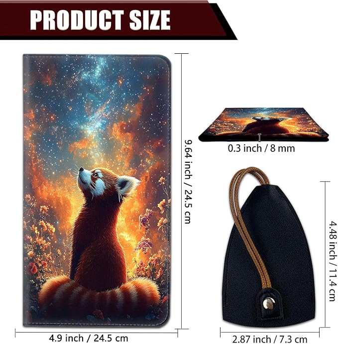 Car Document Holder with Magnetic Shut, Car Registration and Insurance Card Holder, Vehicle Glove Box Organizer Documents, Driver License, Auto Paperwork Organizer Wallet, Raccoon Gazing The Universe