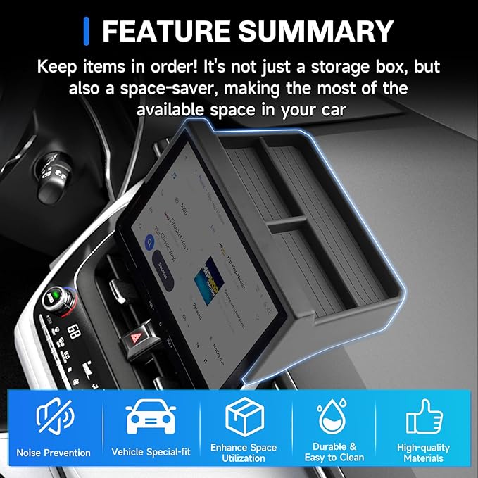 SXCY for 2026 Toyota Corolla Cross Dashboard Organizer Tray [2026, XLE/XSE 10.5 Inch Only] for 2026 Toyota Corolla Cross Accessories Screen Back Tray 2026 Corolla Cross Behind Dash Console Organizer