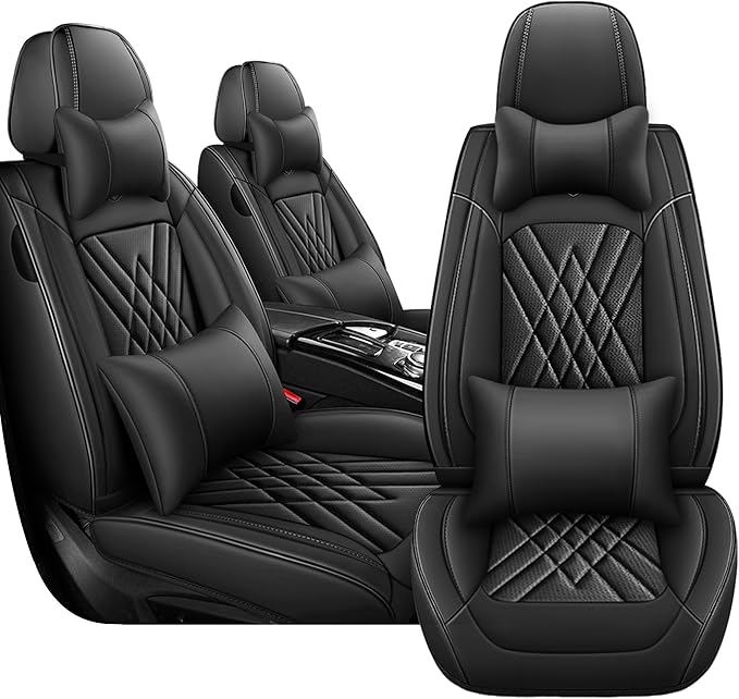 JGDL Car Seat Covers for Subaru Crosstrek 2016-2026, 2 Piece Set Nappa Leather Non-Slip Seat Protectors, Breathable Seat Cover Set. (Deluxe 2 Seats, Black)