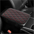 Car Center Console Pad, Waterproof PU Leather Auto Armrest Box Cover, Comfortable Vehicle Arm Rest Protector Cushion Pad for Car SUV, Universal Car Accessories (Black+Red)