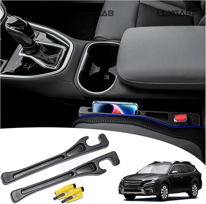LLXGAB 【Compatible with Subaru Outback】 Seat Gap Filler,FillerNo Drop Seat Guard Compatible with Subaru Outback,Drop Seat Guards for Cars(2Pcs),Emergency Keychain Car Escape Tool(2Pcs)