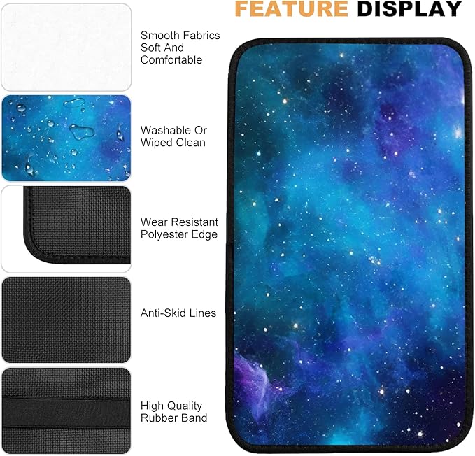 Adastrah Car Center Console Cover,Nebula Galaxy Auto Center Console Pad,Armrest Cover Protector for Vehicle SUV Truck Car