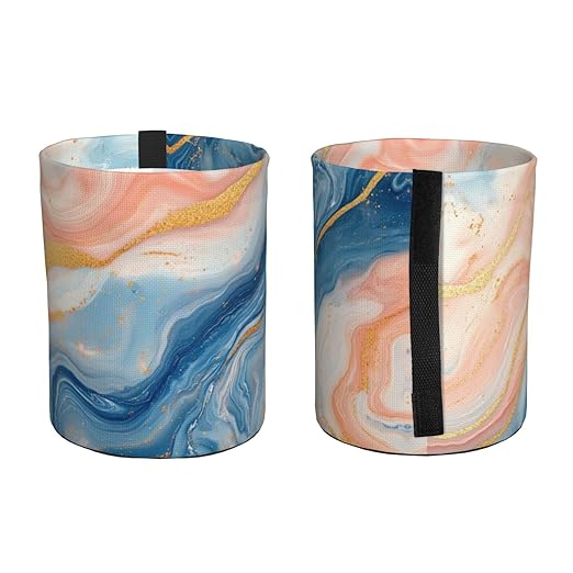 Lemon Colour Marble Car Trash Can Garbage Cans Foldable,Cute Hanging Car Organizer and Storage Bag Leak Proof, Auto Back Seat Trash Bin Universal for Truck, SUV, Outdoor Travel