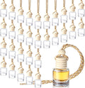 Zubebe 400 Pcs Hanging Car Air Freshener Diffuser Bottles Empty Bulk 8ml Clear Glass Essential Diffuser Oil Pendant Bottle Refillable Automotive Aromatherapy Fragrance Perfume Containers, Cylindrical