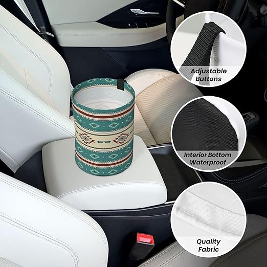 BEIANSHUO Native Indian Western Tribal Car Trash Can Collapsible Garbage Can,Hanging Trash Bag Water Proof with Suitable for Storage for Car Interiors,Home