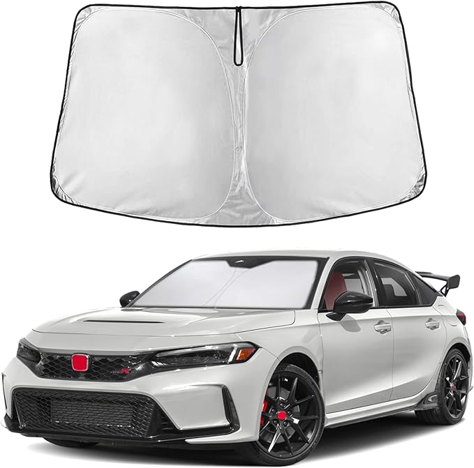 Econour Windshield Sun Shade for Honda Civic 2022-2026 Sunshade Foldable Window Sun Visor Protector Blocks UV Rays Keep Your Car Cooler | Car Windshield Accessories