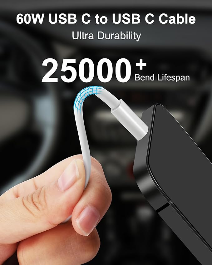 iPhone 17e/17/17 Pro Max Car Charger Fast Charging, 2-Pack 67W 3-Port Fast USB C Car Charger Adapter Cigarette Lighter with 3FT Type C Cable Cord for iPhone 17e/17/17 Pro Max/16/15 Pro Max/Plus, iPad