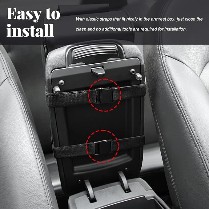 Car Center Console Cover, Soft Memory Foam Auto Arm Rest Pillow with Phone Holder Storage Bag, Waterproof Leather Armrest Seat Box Protector Comfy Cushion Pad for Most Cars (Purple)