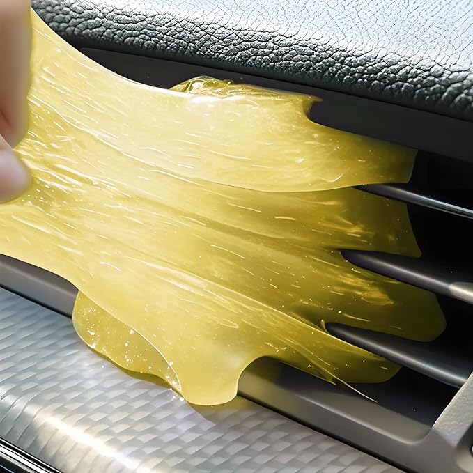 Car Cleaning Gel,Reusable Car Cleaning Putty for Interior Detailing, Car Cleaning Supplies, Auto Detailing Tools, Car Slime for Dust Removal, Car Accessories Interior, Car Cleaning Kit(Yellow, 2.0 OZ)