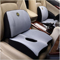 Heightening Wedge Car Seat Cushion Pad for Driving with Comfort Memory Foam, Curved Design Closely Adheres to The Lumbar Spine and Buttocks, Relieving Fatigue Broader Vision (Cushion Set,Light Grey)