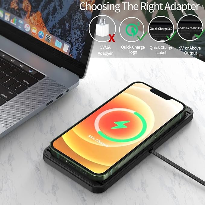 LOOSAU Wireless car Charger Charging pad 15w Non Slip FastCharger for car Wireless Phone Charger for Android for iPhone 11/12/13/14/15/16/17 Pro Max Xs,Samsung Galaxy S20(1M Cable)