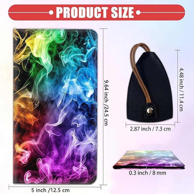 Car Registration Holder, Waterproof PU Leather Vehicle Card Document Glove Box Organizer, Women Interior Auto Accessories Case for Cards, Driver License Car Insurance Holder, Rainbow Smoke Pattern