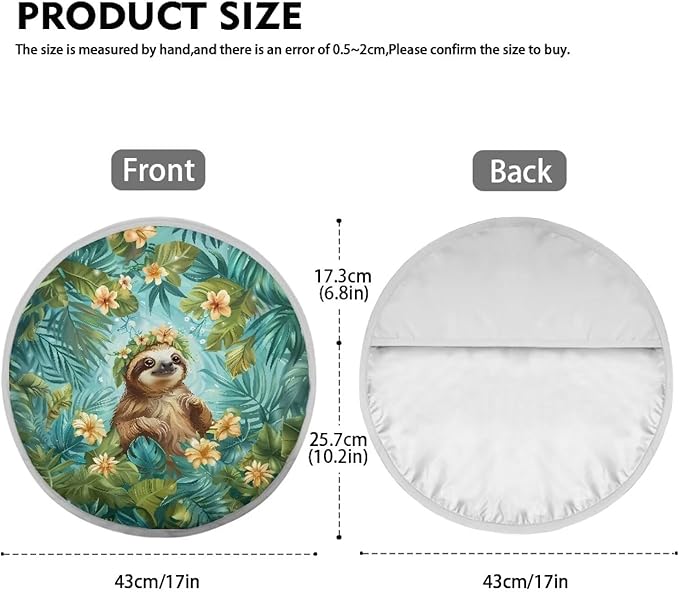 Floral Sloth Leaf Pattern Universal Steering Wheel Sun Shade Fit Most Car Truck SUV Van Block UV Rays Steering Wheel Sun Cover Car Rudder Visor Steering Wheels Accessories