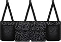 Black Leopard Print Backseat Trunk Organizer for Car Trunk Storage Bag with Lid Hanging Multipurpose Cargo Bag,Easy to Install