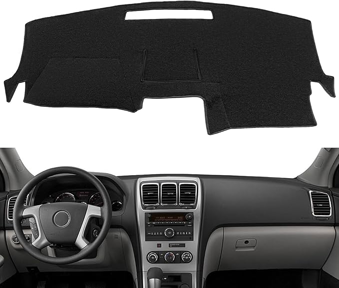 Dash Cover Mat Custom Fit for GMC Acadia Without Headup Display Dashboard Pad Cap Carpet Protector K296 (Black)