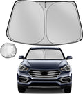 Fonowka Windshield Sun Shade for 2013-2018 Hyun-dai Santa Fe Foldable Sun Sunshade for Car Front Window Blocks UV Rays and Heat Automotive Interior Protector Custom Fit Accessories