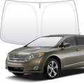 Thickened 2-Layer Front Windshield Sun Shade Compatible for Toyota Venza AV10 2008, Foldable Custom Fit Sunshade Blocks 99% Heat, Keeps Car Interior Cool (for Venza AV10 2008)