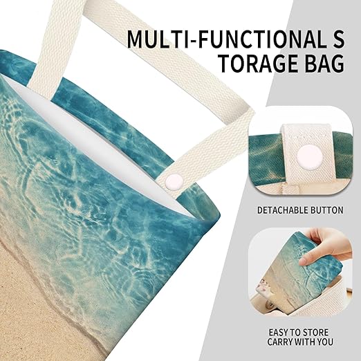 ADQWIOVL Car Garbage Can, Seat Back Hanging Cute Car Trash Can Bag, Car Organizer and Storage Bag for Travelling, Outdoor Summer Beach Sand Wave