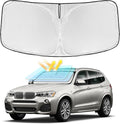 for BMW X3 2011-2017 Windshield Sun Shade - 4 Layers Car Sunshades for Front Windows Shade Cover Custom Fit X3 Sun Visor 240T Retractable Blocks Shade UV Rays Car Accessories