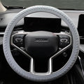 Universal Gray Steering Wheel Cover：13.5 to 15 Inches Flexible Silicone Anti Slip Steering Wheel Protector Fit for Most Car Models Including Round D Shape or Special Shape