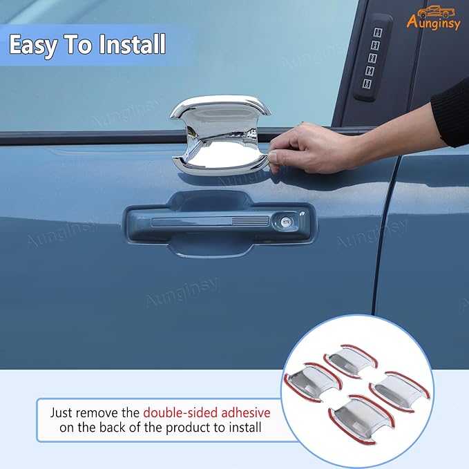 Aunginsy Exterior Door Handle Bowl Trim Cover Compatible with Ford Maverick 2022-2025 Ford Bronco Sport 2021-2025 Outside Door Handle Cup Bowl Cover Scratches Protector Decorative Sticker Accessories