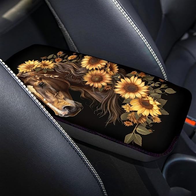 Biyejit Car Center Console Armrest Cushion Cover Pad Car Interior Decor Accessories Universal Fit for Sedan, Truck, SUV