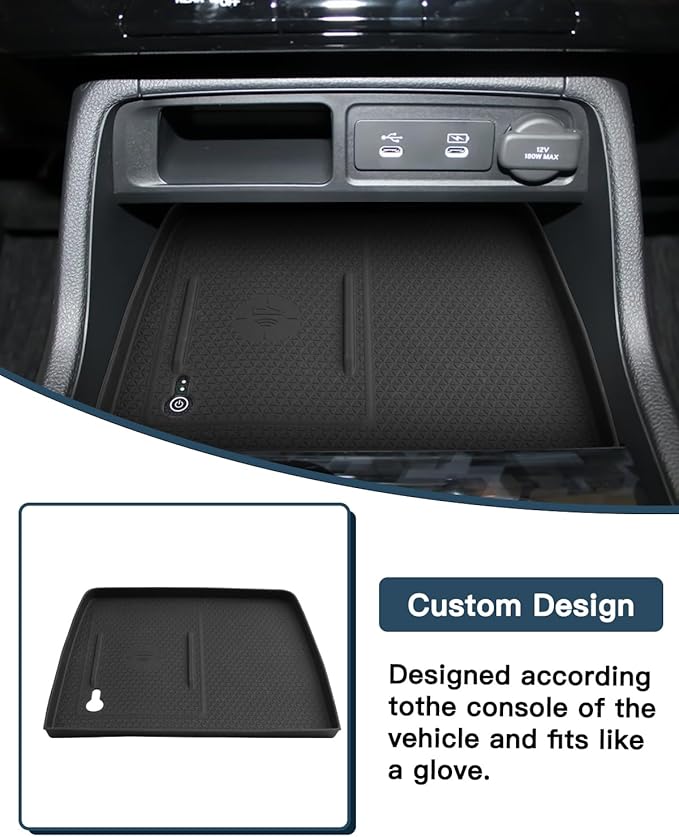 2026 Passport Wireless Charging Silicone Pad for Honda Passport 2026 Accessories Central Anti-Slip Wireless Charging Mat Compatible with 2026 Honda Passport RTL/TrailSport/TrailSport Elite