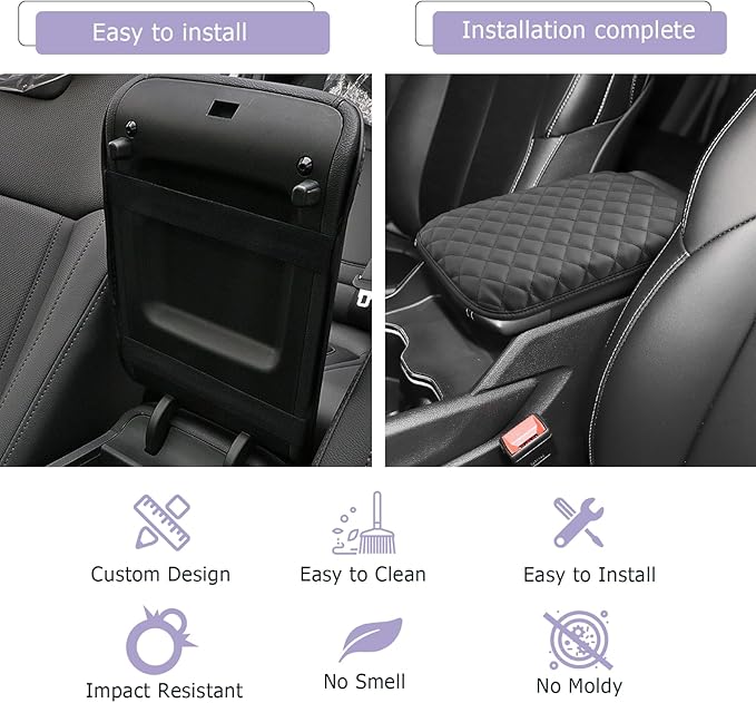 LUWU Grand Cherokee Center Console Cover Compatible with 2022 2023 2024 2025 Jeep Grand Cherokee Accessories Grand Cherokee Armrest Console Cover Armrest Cover Center Console Pad Soft Leather Black