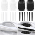 16PCS Car Door Handle Scratch Protector Set- 8PCS Clear Transparent & 8PCS Carbon Fiber Sticker Guard Cover Avoiding Scratches, Auto Accessories for SUV,Cars