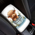 Cute Highland Cow Car Console Covers Armrest Console Cover Soft Car Center Console Cover Accessories Protect from Pet Claws Universal Cars Interior Accessories Decoration
