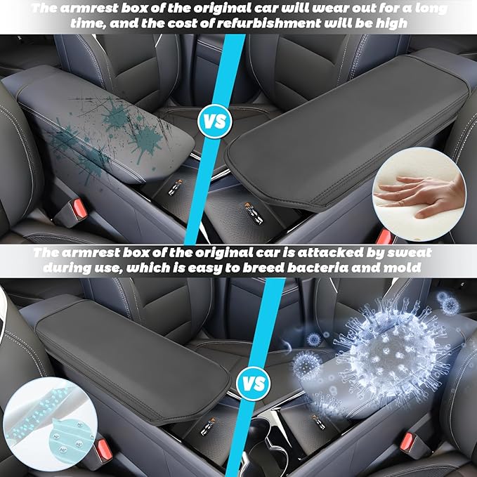 SHAOHAO Center Console Cover for 2024 2025 Chevy Blazer EV Accessories Armrest Cover 2024 2025 Blazer EV (LT, RS, SS) Car Console Arm Rest Soft Pad Protection Blazer EV Console Pad Scratch Ressitant