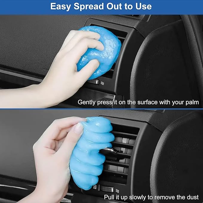 Cleaning Gel for Car, Car Cleaning kit for Detailing and Removing dust and Dirt from Automotive crevices, air Vents, and interiors. can be Used to Clean Keyboards, PCs, laptops, and Cameras.