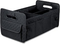 JiatuA Car Trunk Organizer for SUV, Car Storage Organizer Collapsible Multi Compartment Container Box, Adjustable Car Accessories for Women/Men, Black