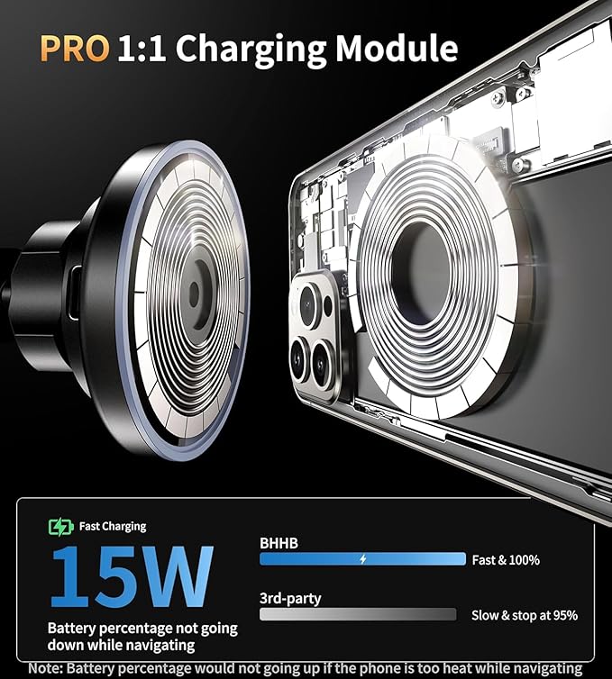 for iPhone 17 Magsafe Car Mount Charger, [2026 New] 15W 2in1 Magnetic Wireless Car Charger, fits for Magsafe Car Charger, Vent/Dashboard Phone Holder Mount for iPhone 17 16 15 14 13 12 Series