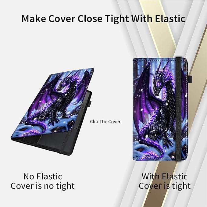 RAUEDWDJS Car Registration and Insurance Holder,Leather Vehicle Glove Box Organizer Wallet Case for Driver's License,ID Key Information Cards-Cute Little Dragon