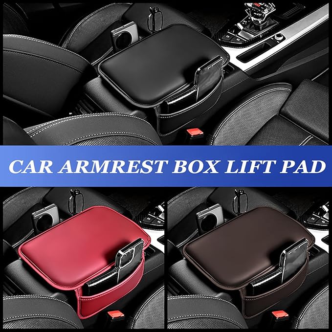 Car Center Console Armrest Pad for Subaru Forester SJ 4.Gen 2013 2014 2015 2016 2017 2018 2019, Water Resistant Armrest Cushion Cover Anti-Slip Bottom Console Protection,A Black