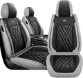 JGDL Car Seat Covers for Subaru Crosstrek 2016-2026, 2 Piece Set Nappa Leather Non-Slip Seat Protectors, Breathable Seat Cover Set. (Standard 2 Seats, Black Grey)